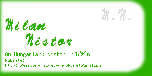 milan nistor business card